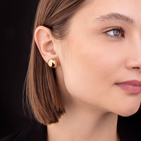 Серьги-пусеты из желтого золота (арт. 1091273/3ж) – изображение 3