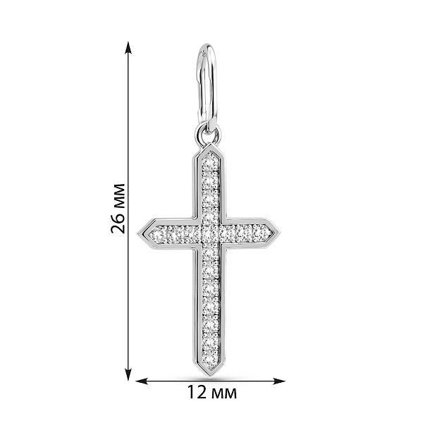 Золотой крестик с бриллиантами (арт. П011771010б) – изображение 2