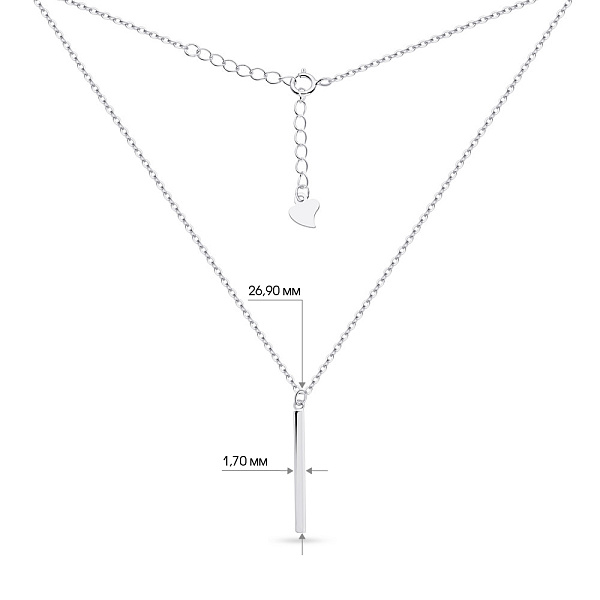 Кольє зі срібла з підвісом (арт. 7507/1436) – зображення 3
