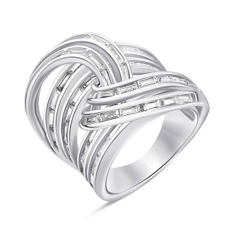 Срібна масивна каблучка з фіанітами (арт. 7501/6885)