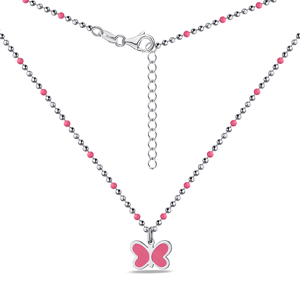 Детское серебряное колье с эмалью (арт. 7507/1508емлн) – изображение 2