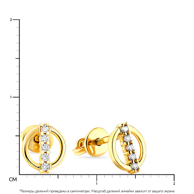 Золотые пусеты с фианитами (арт. 107912ж)