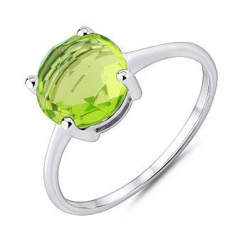 Серебряное кольцо с крупным хризолитом (арт. 7501/2157380Хрз)