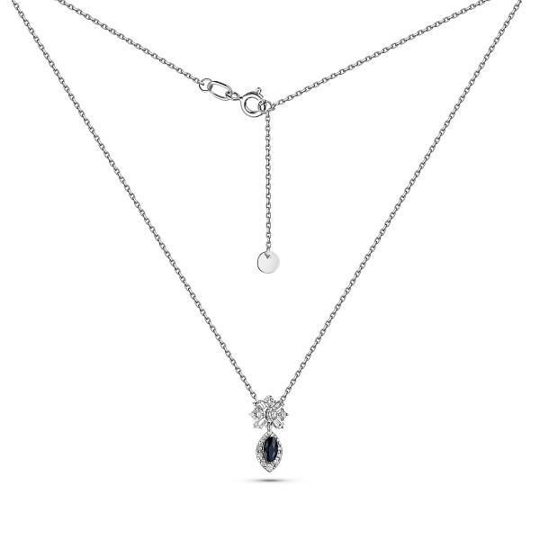 Золотое колье с сапфиром и бриллиантами (арт. Ц011923бс) – изображение 2