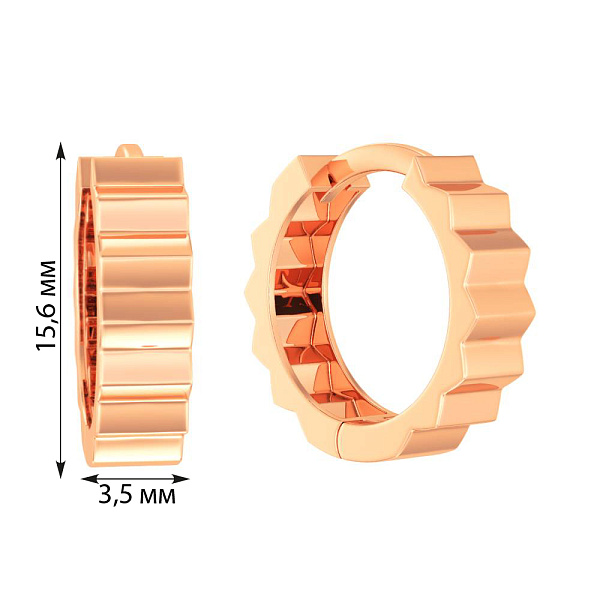 Серьги-кольца из красного золота (арт. 108746/15) – изображение 4