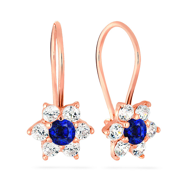 Дитячі золоті сережки «Квіточки» з фіанітами (арт. 110142с) – зображення 1