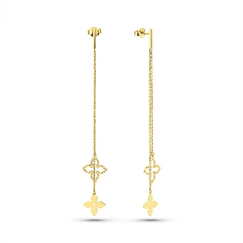 Серьги-подвески из желтого золота (арт. 1092068ж)