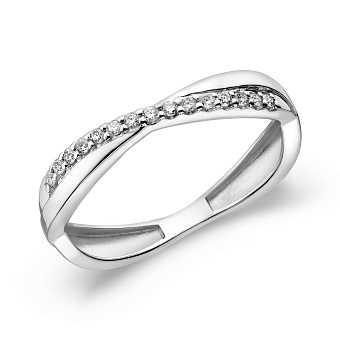 Золотое кольцо с дорожкой из бриллиантов  (арт. К011142015б)