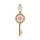 Золотой подвес в красном цвете металла "Ключ" (арт. 424357) – изображение 1