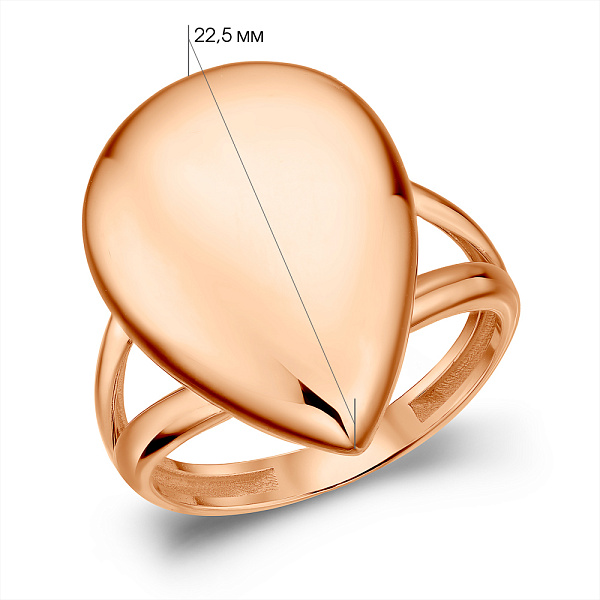 Кольцо из красного золота Капля (арт. 156681) – изображение 5