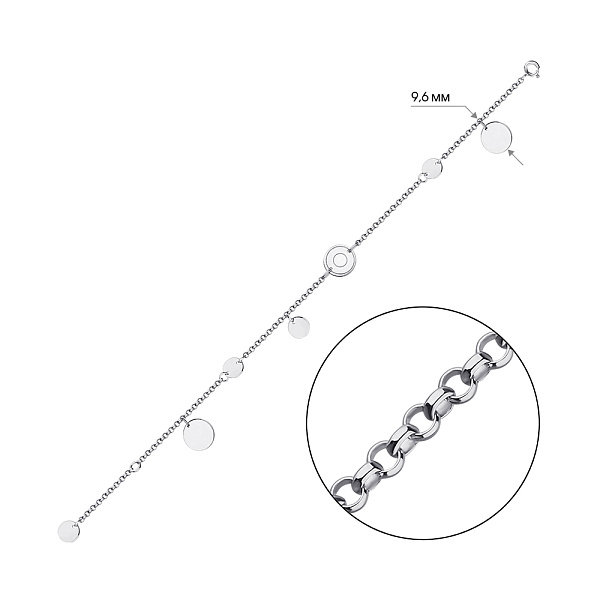 Серебряный браслет без камней (арт. 7509/4305) – изображение 2