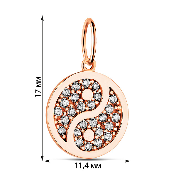 Золота підвіска з фіанітами (арт. 423803) – зображення 2