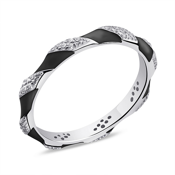 Серебряное кольцо с россыпью фианитов (арт. 7501/6604еч) – изображение 1