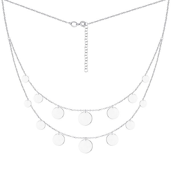 Серебряное многослойное колье «Монеты» (арт. 7507/1122) – изображение 2
