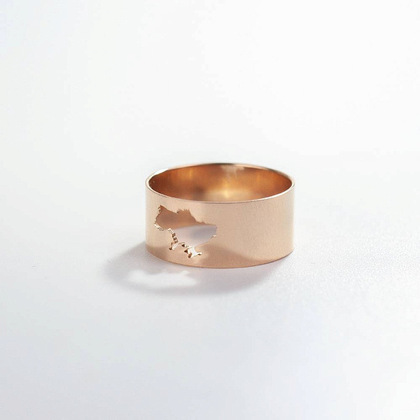 Широкое кольцо "Моя Украина" из красного золота (арт. 140957) – изображение 3