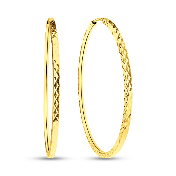 Большие серьги-кольца из желтого золота (арт. 122104/55ж) – изображение 1