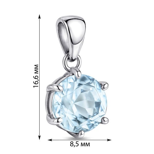 Серебряный кулон с крупным топазом (арт. 7503/1690-2ПгП) – изображение 2