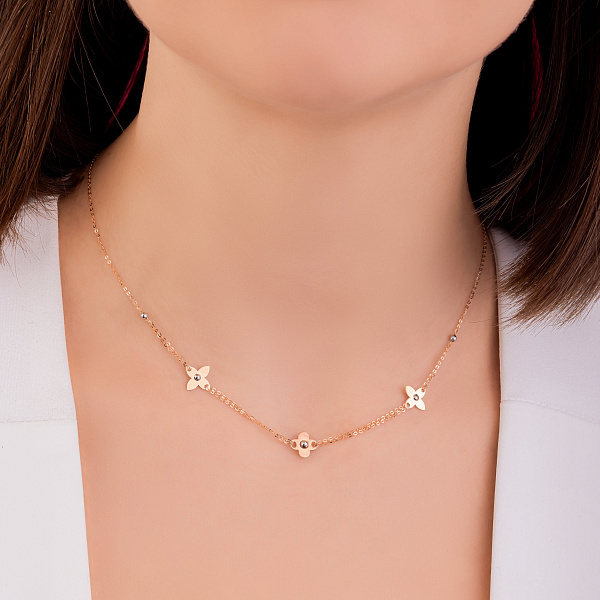 Золотое колье Клевер (арт. 352554кб) – изображение 3