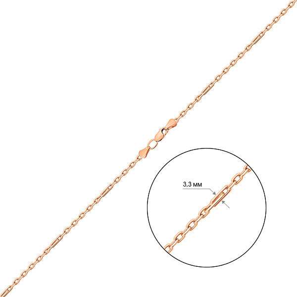 Ланцюжок з червоного золота плетіння Якірне фантазійне (арт. ц3020622) – зображення 2