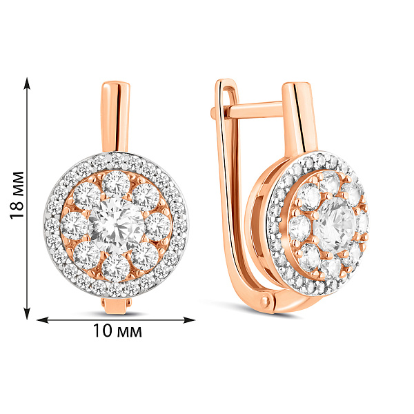 Золотые серьги с фианитами (арт. 111377) – изображение 2