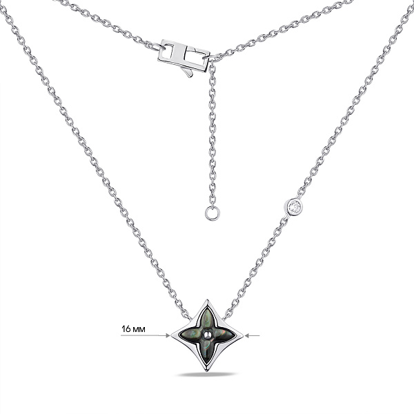 Колье из серебра с черным перламутром (арт. 7507/791пч) – изображение 3