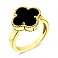 Серебряное кольцо Клевер с ониксом (арт. 7501/5280/15жо) – изображение 1