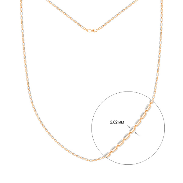 Золоте кольє з комбінованого золота (арт. 350276) – зображення 2