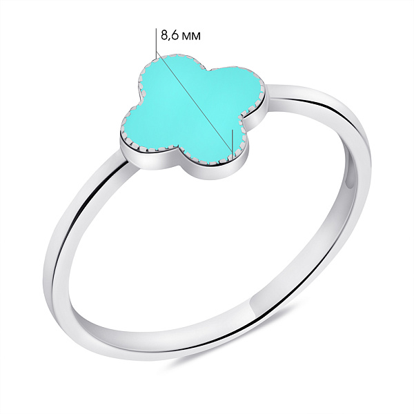 Серебряное кольцо Клевер (арт. 7501/3731/8ез) – изображение 2