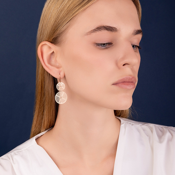 Серьги-подвески из красного золота (арт. 109329) – изображение 3