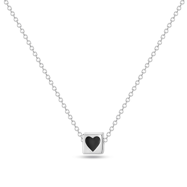 Серебряное колье Сердечко с эмалью (арт. 7507/2713еч) – изображение 2
