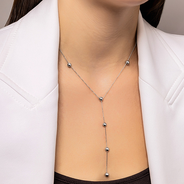 Колье-галстук из белого золота (арт. 360276б) – изображение 2