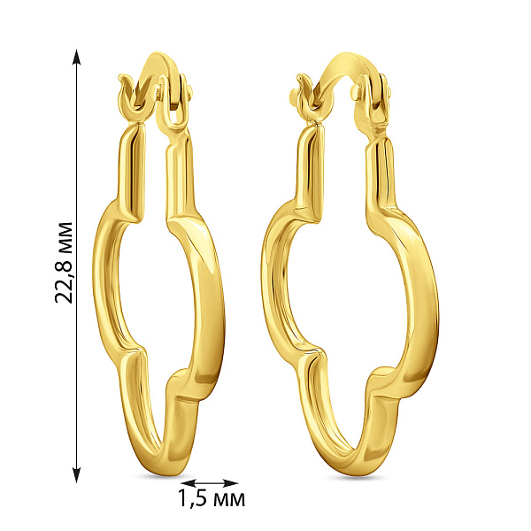Серьги из желтого золота без камней (арт. 1091930ж) – изображение 2