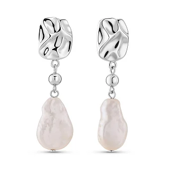 Серебряные серьги с жемчугом (арт. 7502/2106395жб)