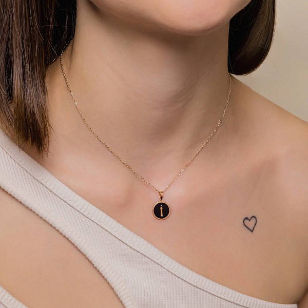 Кулон из красного золота Буква І с эмалью (арт. 440990еч) – изображение 2