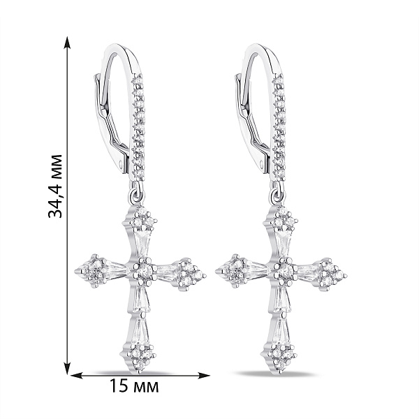 Серьги из серебра с подвесками (арт. 7502/9045) – изображение 2