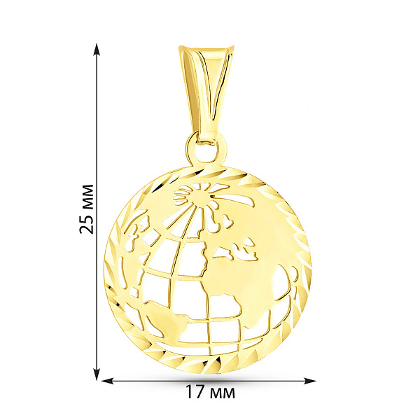 Золотой подвес без камней (арт. 424922/1ж) – изображение 2