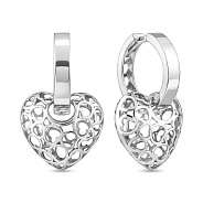 Фото Серьги из белого золота Сердечки (арт. 1101026б)