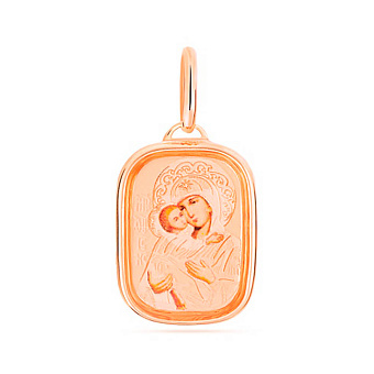 Фото Золотая ладанка Божья Матерь «Владимирская» (арт. 400905рц)