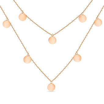 Многослойное колье «Монеты» из красного золота (арт. 351958/5)