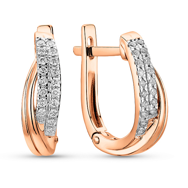 Сережки из красного золота с бриллиантами (арт. С011072015) – изображение 1