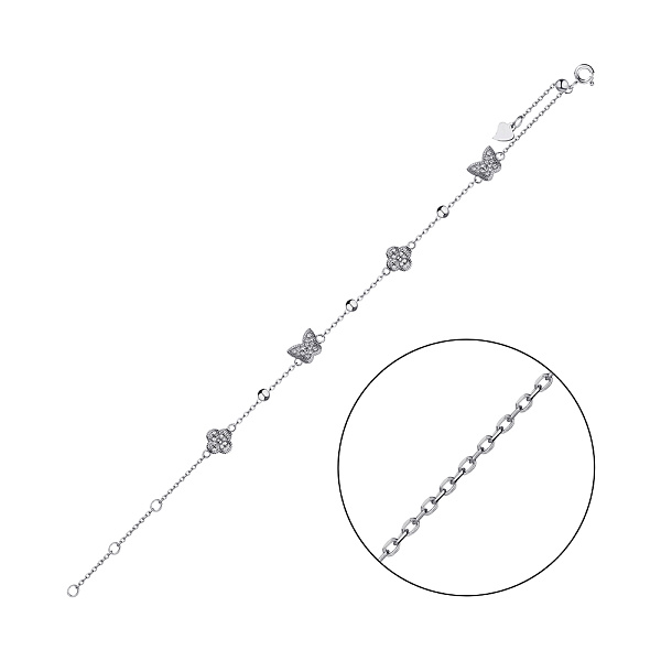 Срібний браслет з фіанітами (арт. 7509/БК2Ф/1108Ш-21) – зображення 1