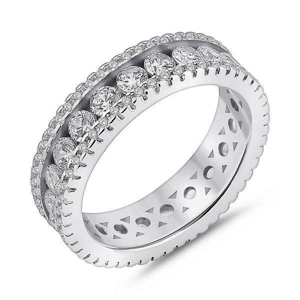 Серебряное кольцо с дорожкой из фианитов (арт. 7501/8156) – изображение 1