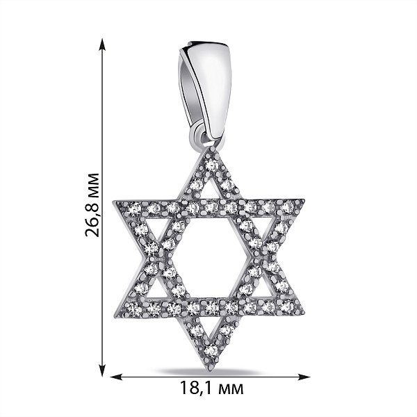 Срібна підвіска Зірка Давида (арт. 7503/А114пю) – зображення 2