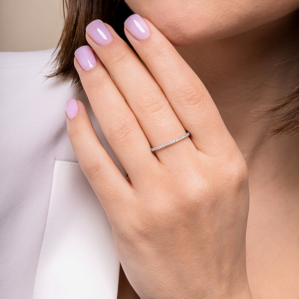 Каблучка з білого золота з діамантами (арт. К341421010б) – зображення 3