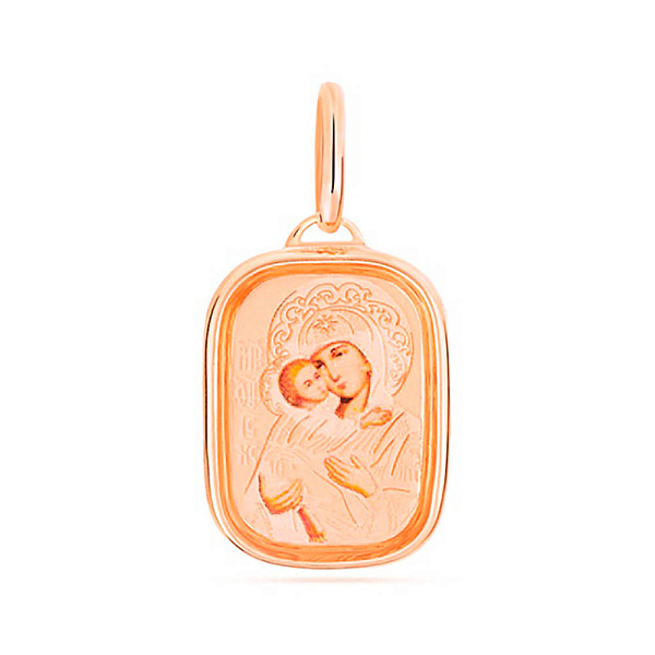 Золотая ладанка Божья Матерь «Владимирская» (арт. 400905рц) – изображение 1