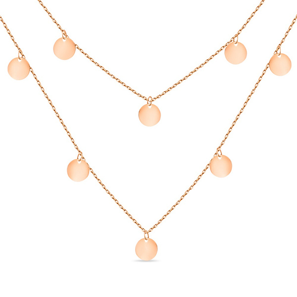 Многослойное колье «Монеты» из красного золота (арт. 351958/5) – изображение 1