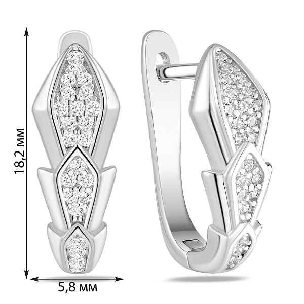 Серебряные серьги с россыпью фианитов (арт. 7502/10222) – изображение 2