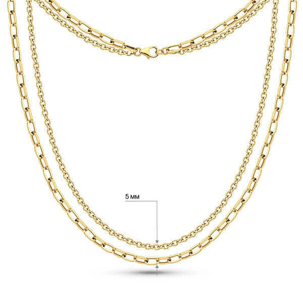 Двойное колье из желтого золота (арт. 352883ж) – изображение 3