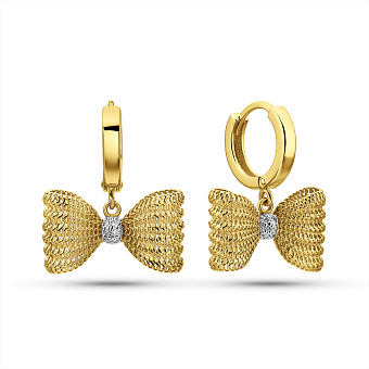 Золотые серьги Бантики Francelli с бриллиантами (арт. С111358010ж)