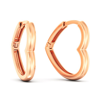 Золотые сережки Сердечки (арт. 1101058)